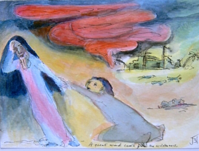 A great wind came from the wilderness